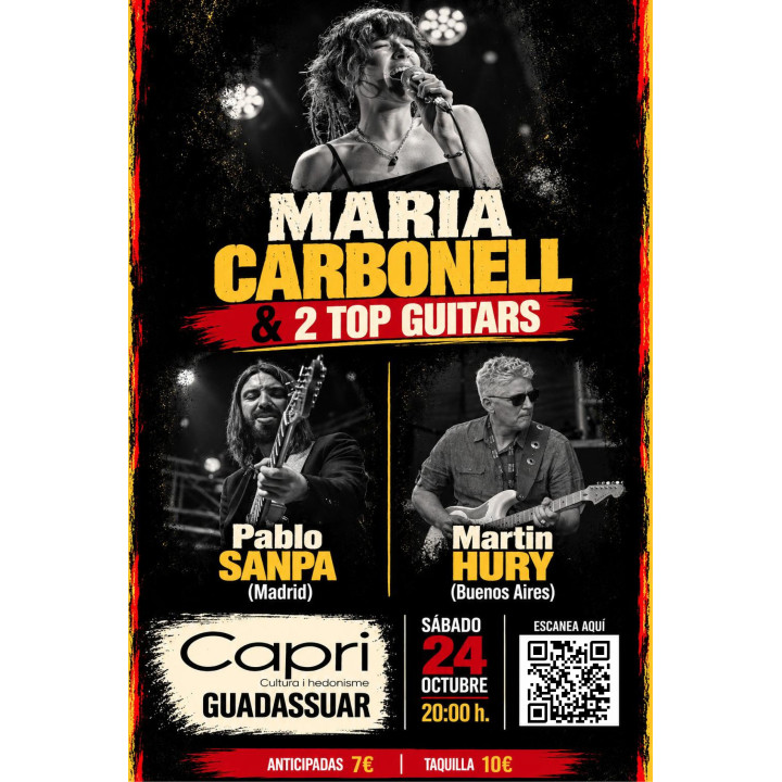 María Carbonell & 2 Top Guitars